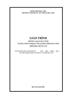 Giáo Trình Mạng Máy Tính Trung Cấp - Công Nghệ Kỹ Thuật