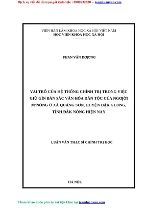Vai trò của hệ thống chính trị trong việc bảo tồn văn