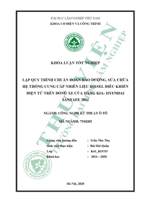 Quy trình chuẩn đoán và bảo dưỡng hệ thống nhiên liệu