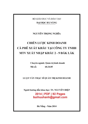 Luận văn chiến lược kinh doanh cà phê xuất khẩu công ty 2-9
