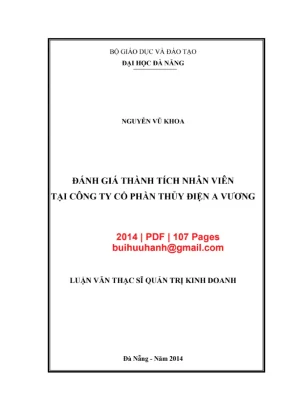 Đánh giá thành tích nhân viên: Luận văn tại Thủy điện A
