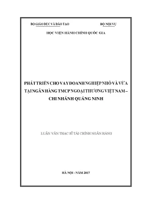 Phát Triển Cho Vay Doanh Nghiệp Nhỏ và Vừa Tại