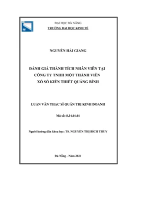 Luận văn: Đánh giá thành tích nhân viên tại XSKT Quảng Bình
