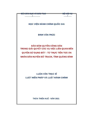 Bảo Đảm Quyền Công Dân Trong Giải Quyết Vụ Việc Quyền Sử