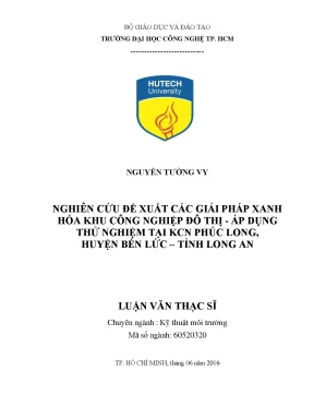 Giải pháp xanh hóa khu công nghiệp đô thị tại Phúc Long,
