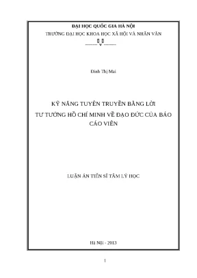 Kỹ Năng Tuyên Truyền Đạo Đức Hồ Chí Minh Cho Báo Cáo Viên