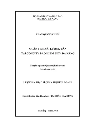 Luận văn Quản trị lực lượng bán hàng tại Bảo hiểm BIDV