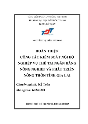 Hoàn thiện kiểm soát nội bộ nghiệp vụ thẻ tại ngân hàng