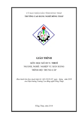 Giáo Trình Thuế Ngành Nghiệp Vụ Bán Hàng Trung Cấp