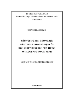 Các yếu tố ảnh hưởng đến năng lực hướng nghiệp của học