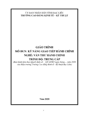 Kỹ Năng Giao Tiếp Hành Chính Trong Nghề Văn Thư Trình Độ 