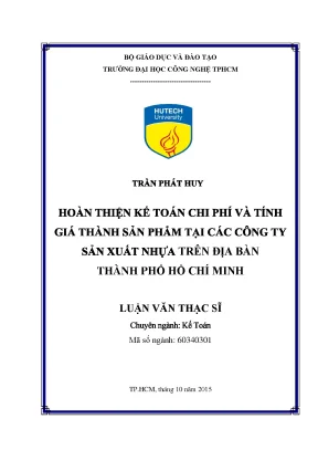 Nâng cao hiệu quả kế toán chi phí và tính giá thành sản
