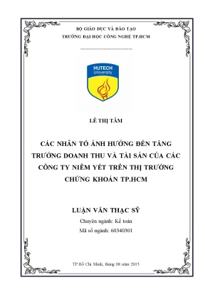 Luận văn: Nhân tố ảnh hưởng tăng trưởng doanh thu & tài sản