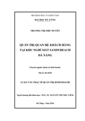 Luận văn CRM tại Sandy Beach Resort Đà Nẵng (2014)