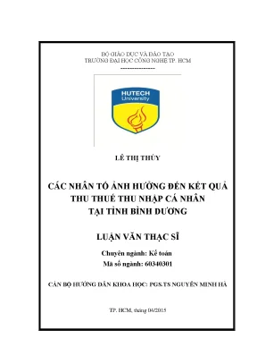 Những Nhân Tố Ảnh Hưởng Đến Kết Quả Thu Thuế TNCN Tại