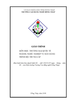 Giáo Trình Thương Mại Quốc Tế Ngành Bán Hàng Trung Cấp