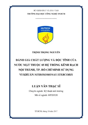 Đánh Giá Chất Lượng và Độc Tính Nước Mặt Tại 05 Hệ Thống