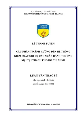 Nhân tố ảnh hưởng đến hệ thống kiểm soát nội bộ ngân