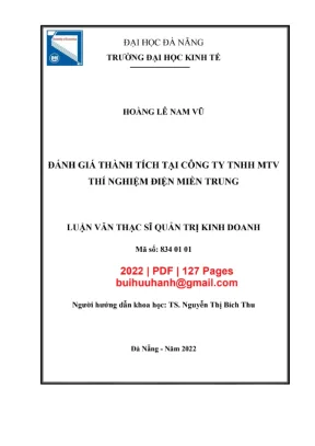 Luận văn: Đánh giá thành tích tại Thí nghiệm điện miền Trung