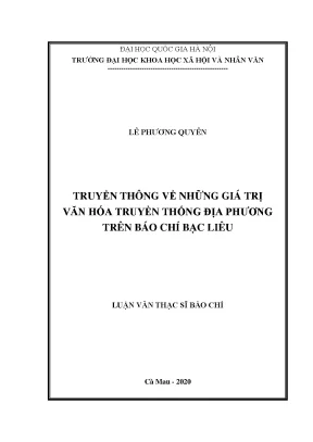 Giá trị văn hóa truyền thống trên báo chí Bạc Liêu