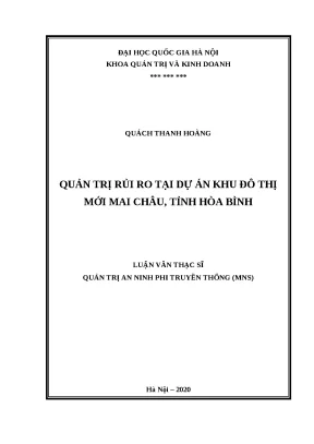 Quản Trị Rủi Ro Dự Án Khu Đô Thị Mới Mai Châu, Hòa Bình