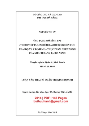 Mô hình TPB: Nghiên cứu ý định mua thực phẩm chức năng