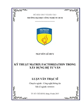 Kỹ Thuật Matrix Factorization Trong Hệ Tư Vấn Phim