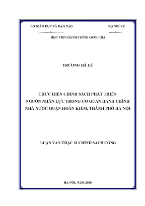 Chính sách phát triển nguồn nhân lực tại quận Hoàn Kiếm,