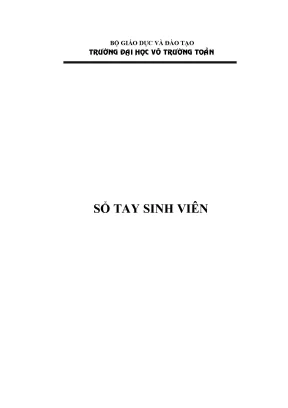Sổ tay sinh viên Trường Đại học Võ Trường Toản