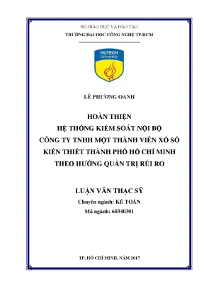 Hoàn thiện hệ thống kiểm soát nội bộ tại công ty xổ số