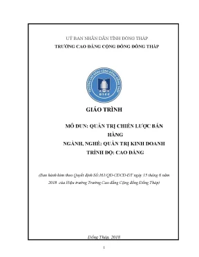 Giáo Trình Quản Trị Chiến Lược Bán Hàng Cao Đẳng