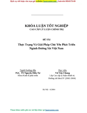 Giải pháp phát triển ngành đường sắt Việt Nam: Thực