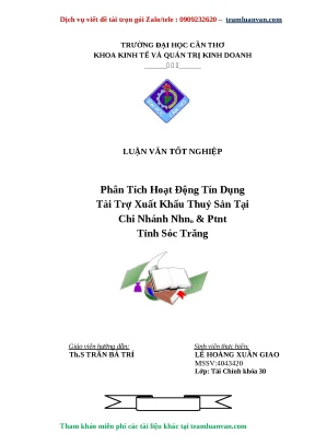 Phân Tích Tín Dụng Xuất Khẩu Thủy Sản Tại Ngân Hàng Nông