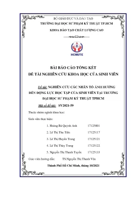 Nghiên cứu động lực học tập của sinh viên tại trường Đại