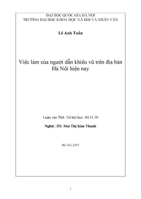Việc làm của người dẫn khiêu vũ tại Hà Nội: Thực trạng