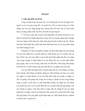 Thực hiện pháp luật về giảng viên tại trường cao đẳng sư 