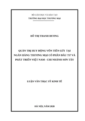 Quản Trị Huy Động Vốn Tiền Gửi Tại BIDV Sơn Tây: Nghiên