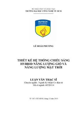 Thiết kế hệ thống chiếu sáng hybrid sử dụng năng lượng