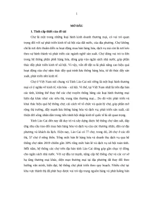 Nâng cao quản lý nhà nước đối với hệ thống chợ tỉnh Lào Cai