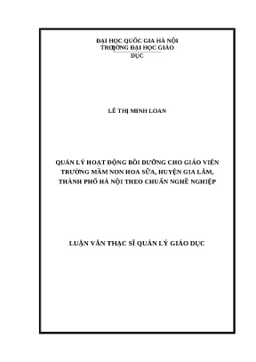 Quản lý bồi dưỡng giáo viên mầm non theo chuẩn nghề