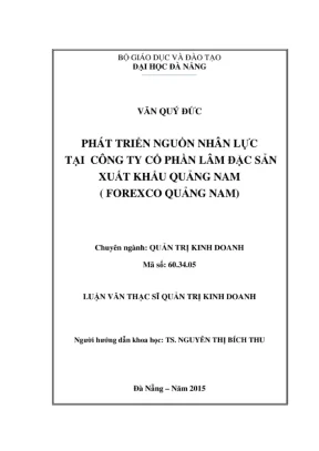 Phát triển nguồn nhân lực tại Forexco Quảng Nam