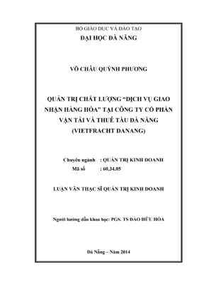 Luận văn QTCL dịch vụ giao nhận hàng hóa tại Vietfracht