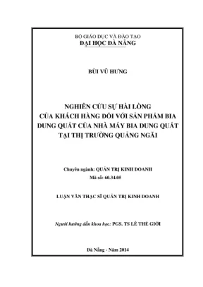 Luận văn: Sự hài lòng khách hàng với bia Dung Quất