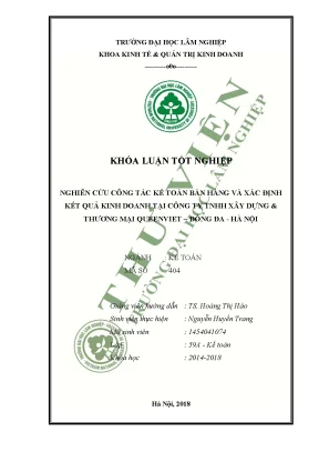 Nghiên cứu kế toán bán hàng và kết quả kinh doanh tại