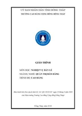 Giáo Trình Nghiệp Vụ Bán Lẻ Cho Nghề Quản Trị Bán Hàng