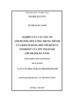 Luận văn: Lòng trung thành khách hàng internet FPT