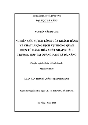 Luận văn: Sự hài lòng khách hàng về thông quan điện tử