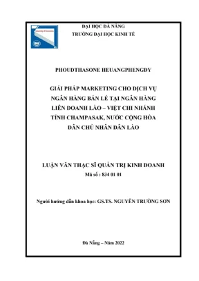 Giải pháp Marketing ngân hàng bán lẻ: Luận văn Thạc sĩ
