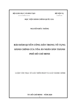 Bảo Đảm Quyền Công Dân Trong Tố Tụng Hành Chính Tại Tòa