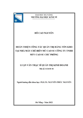 Luận văn quản trị hàng tồn kho tại nhà máy mủ cao su